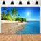 Tropical Seaside Backdrop FHZON 5x3ft Summer Beach Hawaii Island Palm Trees Photography Background for Boys Girls Adults Portrait Holiday Travel S...